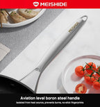 Pots and Pans Set Non Stick, Oven Safe 500F Premium Hard Anodized Induction Cookware Sets 8 Pcs, Frying Pans & Saucepans with Stay-Cool Handles, Glass Lids, PFAS/PFOS/PFOA/BPA Free, Black