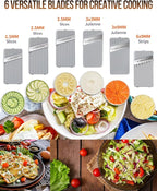 Upgrade Mandoline Slicer Safe Vegetable Chopper-Julienne Dicer for Kitchen, Potato Slicer, Adjustable Vegetable Cutter with Container, Multifunctional 6 in 1 Food Chopper (Black)