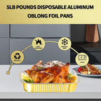 15 Pack Heavy Duty Aluminum Foil Pans with Lids 9x13, Gold Aluminum Foil Baking Pan Half Size Double Thick Tin Foil Food Container with Lids for Baking, Meal Prep, Freezer and Takeout