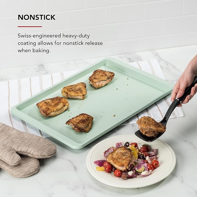 KitchenAid 13x18in Nonstick Aluminized Steel Baking Sheet, Pistachio