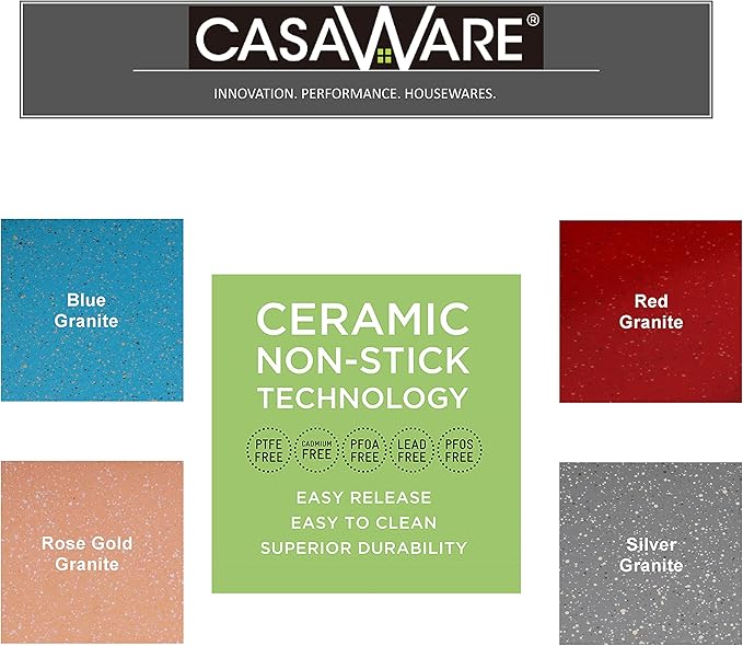 casaWare Ceramic Coated NonStick Lasagna/Roaster Pan 13 x 10 x 3-Inch (Silver Granite)