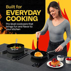 Guy Fieri's Flavortown 15-Piece Ceramic Cookware Set, Nonstick Pots and Pans for Cooking, Easy-Clean Kitchen Cookware, Made without PFAS PTFE PFOA, Induction Compatible, Oven & Dishwasher Safe, Black