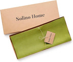 Solino Home Linen Avocado Green Table Runner 108 Inches Long - 100% Pure Linen 14 x 108 Inch Table Runner for Dining, Summer, Fall, Autumn - Fete