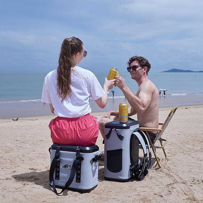 Magnetic Backpack Cooler Bag, Cold Retention Soft Coolers 30 Can Insulated Soft Sided Cooler with Waterproof Bag