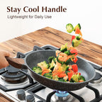 SENSARTE Nonstick Frying Pan Skillet with Lid, Omelet Pan with Cover, Healthy Cooking Chef's Pan, Kitchen Non Stick Pan, Free of Intentionally Added PFOA (11inch + Glass Lid)