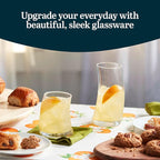 Libbey Swerve Drinking Glasses Set of 16, Dishwasher Safe, Chip Resistant Everyday Drinking Glasses, Fun and Edgy Set of Glasses for Special Events