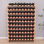 90 Bottle Stackable Storage Modular Wine Rack Cabinet Bamboo freestanding Floor Wine Holder Display Shelves