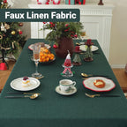 Laolitou Table Cloth Rectangle Linen Waterproof Textured Green Tablecloth, Washable Wrinkle Free Spill Proof Fabric Tablecloths for Dining Table Farmhouse Kitchen Holiday, 52x70 Inch