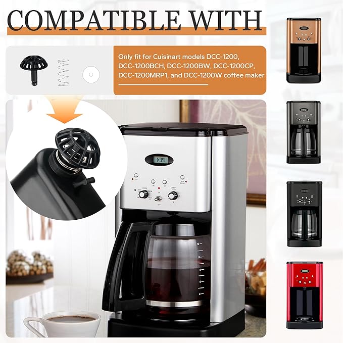 Coffee Machine Brew Basket Bottom Spring Loaded Stopper Kits Compatible with Cuisinart Coffee Makers, Coffee Maker Parts Fit for Cuisinart DCC-1200, DCC-1200BCH, DCC-1200BW Brew Basket, 2 Pack