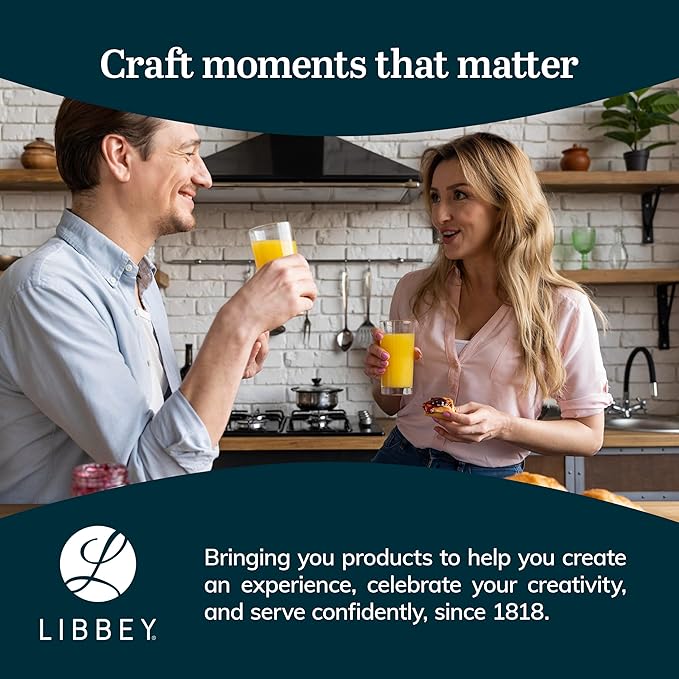 Libbey Province Tumbler and Rocks Glass Set, Elegant Drinkware Glasses Set, Tall Drinking Glasses with Modern Lines, Drinking Glasses Set of 16, 16-Piece