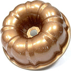 Classic Bakeware 9.5 Inch Non-stick Fluted Cake Pan,Heavy Duty Carbon Steel Tube Baking Mold Gold