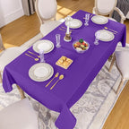 Softalker Rectangle Tablecloth, Waterproof & Stain Resistant Table Cloths Wrinkle Free Fabric Washable 210GSM Polyester Table Cover for Dining/Party/Outdoor - 90 x 132 inch,Purple