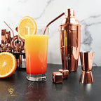 Mixology Bartender Kit – 24 Piece Rose Gold Cocktail Shaker Set w/Stand – Essential Home Bar Accessories Martini Shaker, Jigger, Muddler, Chilling Cubes & More