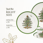 Spode Christmas Tree 5-Piece Holiday Dinnerware Set - Festive Earthenware Tableware Collection with Plates, Teacups, Saucers - Microwave, Dishwasher Safe - Christmas Dinnerware & Holiday Tableware