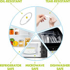 500 Removable Freezer Pantry Oval Canning Labels, Black Polka Borders, Water Oil Resistant with Perforation Line for Food Containers Jars Kitchen Restaurant Storage Organization