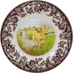 Spode Hunting Dogs Yellow Labrador Retriever 8" Salad Plate - Dog-Themed Rustic Holiday Tableware, Fine Earthenware for Salad or Dessert - Microwave, Dishwasher, Oven Safe, Made in England