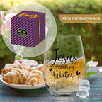 Jesus Touched My Water Wine Glasses, Funny Christian Gift for Women Gifts for Birthday Mom Father's Day Friendship Gifts (Clear-JESUS)