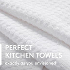 Super Absorbent Kitchen Towels 12 Pack - Premium 100% Cotton Kitchen Towels, 450GSM Thick Machine Washable White Dish Towels for Kitchen Drying, Cleaning, Dobby Weave, Unmatched Quality