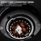 BioloMix Electric Coffee Grinder, Conical Burr Grinder with 30 Precise Grind Settings, LCD Touchscreen, Anti-Static Technology, for Espresso, French Press,1-12 Cups, Black