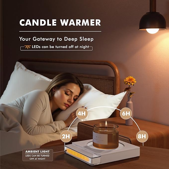 2026 New Smart Coffee Mug Warmer for Desk, 4 Temp Settings, Electric Cup Warmer with Auto Shut Off & Timer, Fast Heating Plate for Coffee, Tea, Candle Warmer, Smart Gift for Office & Home Use(White)