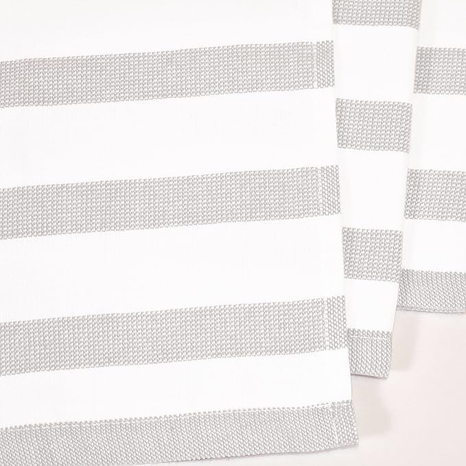 Realm 100% Cotton Stripe Pattern Kitchen Dish Cloths | Pebble Grey 13" x 13" Inch Soft, Plush & Absorbent Quick Drying Dish Towels (6 Pack)