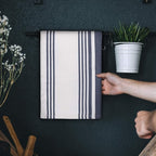 Urban Villa Kitchen Towels 100% Cotton Pack of 3, Highly Absorbent Quick Drying Soft Premium Dish Towels for Kitchen with Hanging Loop Hand & Tea Towels - 20x30 Inch, (Indigo Blue & White, Striped)