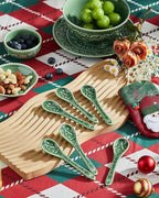 Christmas Tree Coffee Spoons, Ceramic Teaspoons, Small Spoons for Espresso, Dessert, Tea, Stirring, Dishwasher & Microwave Safe, Green, Set of 6