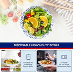 JOLLY CHEF 160 Count Paper Bowls 20 oz Soak Proof, Heavy Duty Printed Disposable Bowls Bulk for Dinner or Lunch