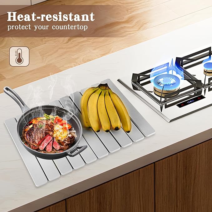 Stone Dish Drying Mat for Kitchen,Fast Dry and Quickly Absorbed Collapsible Drying Mat, 24"×16" Protection Kitchen Counter , Diatomaceous Earth Food Grade Stone Drying Trays (Grey, 16*24 inch)