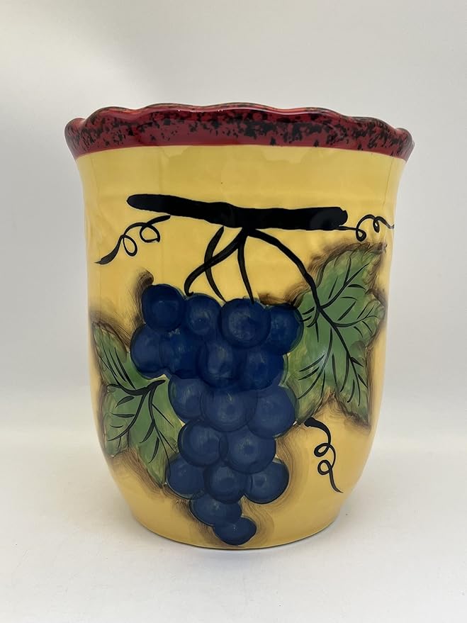 ACK Utensil Holder, Utensil Crock, Modern Kitchen Decor, Kitchen Storage(Sonoma Grape)