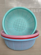 4 pcs Plastic Wash Basket Round Perforated Colander Wash Vegetables and Fruits Drain Cooked Pasta Kitchen Essentials Food Strainer Basket Strainer Kitchen Blue pink green red