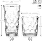 Home Essentials & Beyond Glassware Drinking Glasses Set Of 8 4 Highball (17 oz.) Kitchen Glasses | 4 (13 oz.) Rocks Glass Cups for Water, Juice and Cocktails.