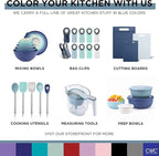 COOK WITH COLOR Stainless Steel Mixing Bowls Set - Nesting Bowls, 6 Pieces, Blue