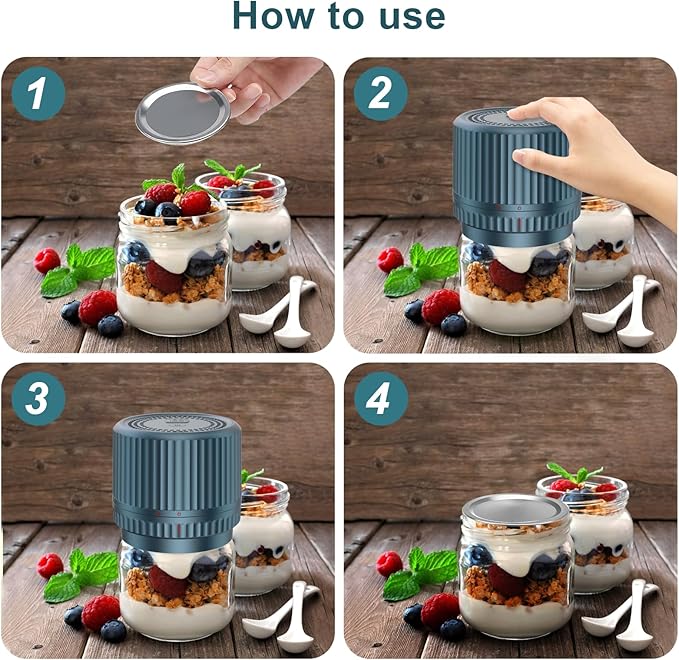 M12 Auto Stop Electric Mason Jar Vacuum Sealer - 2025 Upgrade Smart Jar Vacuum Sealer for Mason Jars with Wide and Regular Mouth Canning Jar Lids Portable Mason Jar Sealer Machine Kit