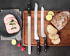 12 Inch Serrated Offset Bread Knife, Premium Stainless Steel Blade with Wave Edge, Full Tang Handle, Razor Sharp for Bread, Durable Professional Kitchen Knife, Black