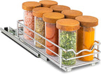 Pull Out Cabinet Organizer for Spices, Cans - Heavy Duty with Lifetime Limited Warranty- Pull Out Spice Rack- Cabinet Pull Out Shelf for Cans,Dishes, Etc, 4-1/2"W x 10-1/2"D x 2-3/4”H, Chrome