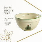 Spode Christmas Tree Mixing Bowl with Spout, 2-Quart Batter Bowl with Pour Spout, Measures 9-Inches, Holiday Serving Dishes, Dishwasher and Microwave Safe