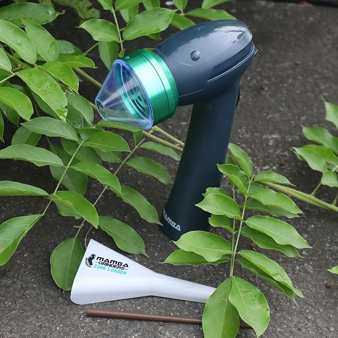 Mamba Original 1g Gray USB Electric Herb Grinder. Small Portable Metal Herbal Grinder Machine & Spice Mill for the Kitchen