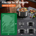 Slow Cooker Liners, Hotensil 14"x 22" 30 Count Cooking Bags Large Size Disposable Pot Liners, Fit 6QT to 10QT for Slow Cooker Cooking Trays, Multi-Purpose Durable Liners Plastic Bags, BPA Free