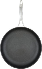 Circulon C1 Series Clad Stainless Steel with ScratchDefense Technology Cookware Nonstick Induction Frying Pan/Skillet with Lid, Metal Utensil Safe, 12.5 Inch Fry Pan - Polished Stainless Steel