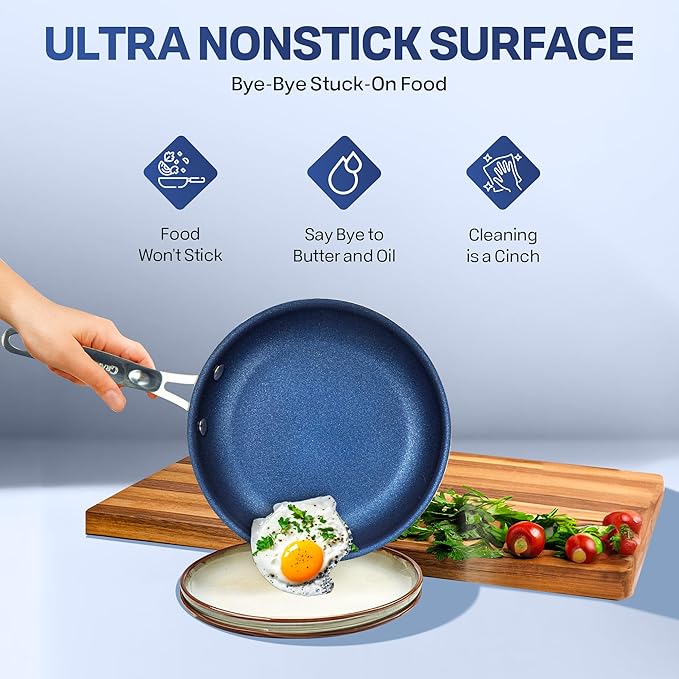 GRANITESTONE 20 Pc Kitchen Pots and Pans Set Non Stick Cookware Set, Kitchen Cookware Sets with Deep Frying Pan Set and Bakeware Set, Made Without PFOA and PFOS, Oven and Dishwasher Safe