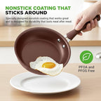 NutriChef 20 Piece Professional Home Kitchen Cookware and Bakeware, Pots and Pans Set Non Stick Kitchenware, Cool-Touch Handles, Safe for Gas, Electric, Induction Cooktops, Easy Clean, Brown