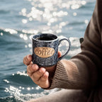 LYEOBOH Espresso Cups, Coffee Cups, Tea Cup, Coffee Cups Ceramic Set of 6, Cute Mini Cups 3 OZ, Microwave Dishwasher Safe, Ceramic Mug, Espresso Shot, Great for Coffee Bar Decor & Drinks, Blue