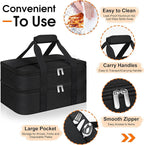 Double Insulated Casserole Carrier, Portable Casserole Carrier for Hot or Cold Food Lunch Tote Warmer or Cooler Bag, Lasagna Lunch Bag for Potluck Parties- Fits 9" x 13" Baking Dish-Black