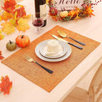 Homaxy Cloths Placemats for Dining Table Set of 4, Heat Resistant Washable Cotton Linen Blend Table Mats, Ideal for Kitchen Party Dining Decoration, 13" x 19", Orange