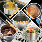 2.5 Quart Stainless Steel Saucepan with Steamer Basket, 18/10 Tri-ply Full Body, Multipurpose Sauce Pot with glass Lid, Perfect For Boiling Gravies, Pasta, Noodles