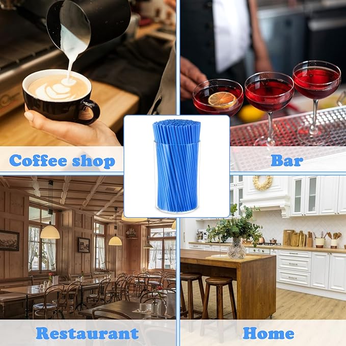 500 Pcs Royal Blue Coffee Stir Sticks Set Acrylic Coffee Stirrers Holder Dark Blue Coffee Stirrers Plastic Stir Straws for Coffee Milk Cocktail Drinks Home Kitchen Christmas Party Supplies
