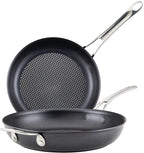Anolon X Hybrid Nonstick Induction Frying Pans/Skillet Set, 10 Inch and 12 Inch, Dark Gray