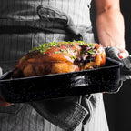 3-Pack Turkey Roasting Pans for Ovens Cake Roaster Pan Set Deep Lasagna Baking Pan,17/15/13Inch Spotted Enamel Steel Vessel Used for Dinners Cooking Safe Easy to Clean Bakeware Merry Christmas Gift