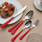 20-Piece Red Silverware Set for 4, 18/0 Stainless Steel Flatware Cutlery Utensils Set, Include Dinner Knives,Dinner Forks,Dinner Spoons,Salad Forks,Teaspoons,Dishwasher Safe